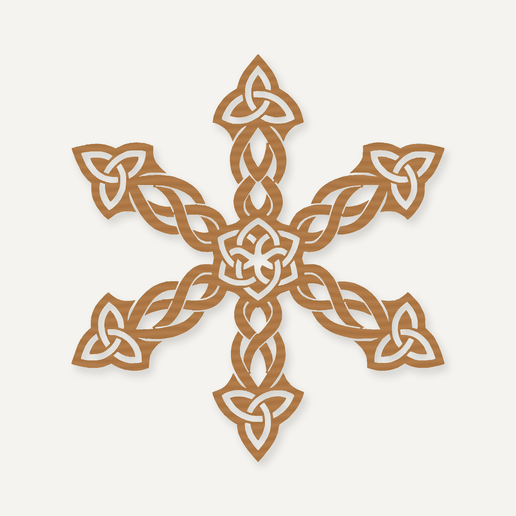 Celtic Triquetra Knot Snowflake Wall Art – STL and Laser Cut Files