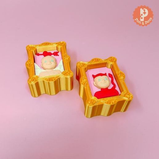 👌 Valentine's Day Fidget Clicker - Portraits of Retro Cupid and Devil ...