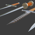 daggers_edge_on.png Fichier STL gratuit Collection de poignards médiévaux・Modèle à télécharger et à imprimer en 3D
