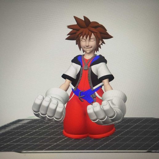 🥰 Sora - Kingdom Hearts Figura de Alto Detalhe e Lâmina de Chave