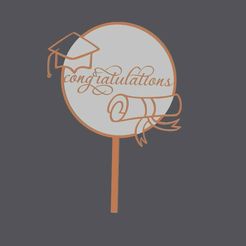 graduation.jpg STL file Cake Topper duo - Graduation・3D printable model to download