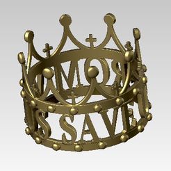 7.jpg Download STL file Crown ring • 3D printable template, andriybuga