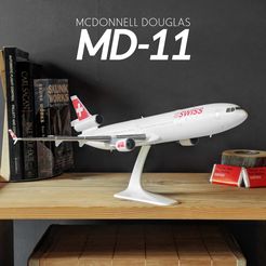 1.jpg STL file MCDONNELL DOUGLAS MD-11 - The Iconic Trijet - 1:144・Design to download and 3D print