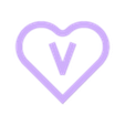 VC_V Inlay.stl Valentine Coaster LOVE
