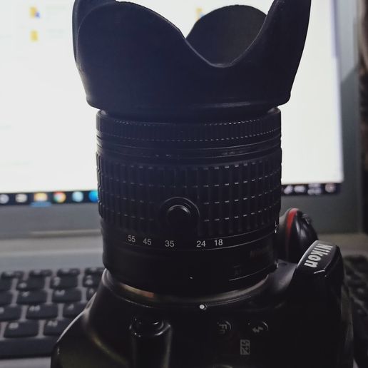 Reversible Camera Lens Hood (52mm) 3D model