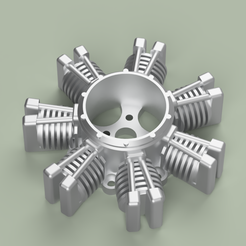 7_Cyl_Radial_0.png Free 3MF file 7 Cylinder Radial Engine・3D printing template to download, AirwavesTed