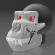 ALEXA-ECHO-DOT-5-T-800-GORILLA-SKULL.jpg Suporte Alexa Echo Dot 4a e 5a Geração Gorilla T-800 Terminator Skull