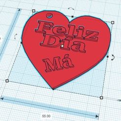Feliz-Dia-MA.jpeg Fichier STL happy day Mum (porte-clés)・Idée pour impression 3D à télécharger