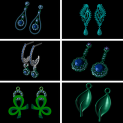 Untitled-1-Recovered.png 3D file Earring Diamond Gold Earring 3dm Print STL Earring Model・3D print object to download