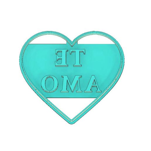 CORTADOR DE GALLETAS CORAZON TE AMO, CORTADOR DE GALLETAS 14 DE FEBRERO, CORTADOR DE GALLETAS SAN VALENTIN, CORAZON, TE AMO 3D model