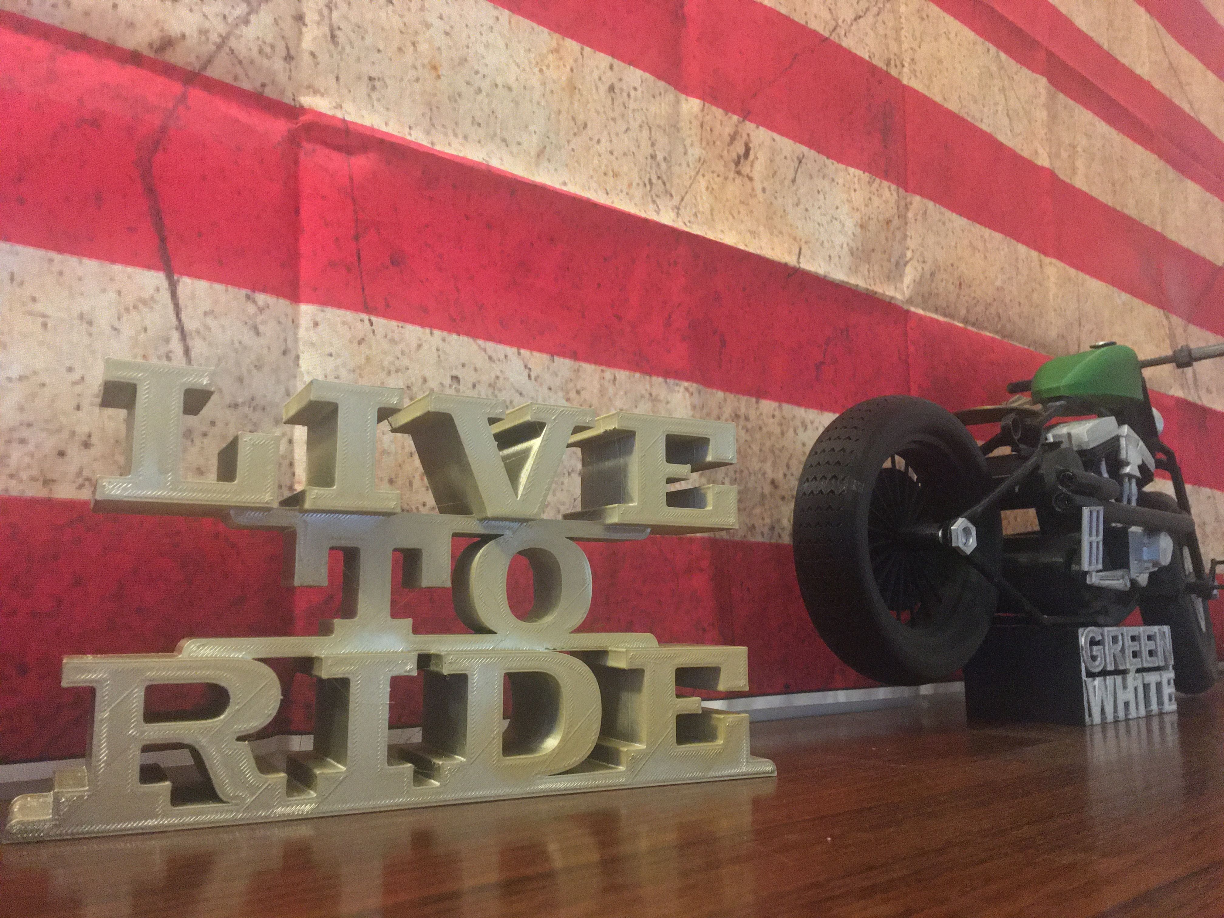 Download STL file decoration live to ride • 3D printable design ・ Cults