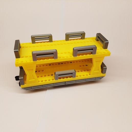 Car transport wagon 10w (10x24) Railway technology clamping blocks - 3D model önizlemesi