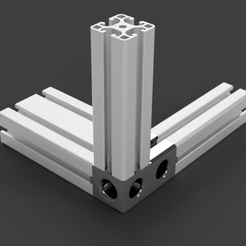 ITEM_4080_3-way-connector_with_Profile.png Free 3D file ITEM light 4080 3-way-connector left side・3D print model to download
