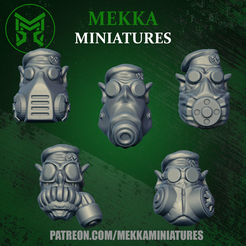 gasmasks.png Download STL file Orc Gas Mask Heads • Object to 3D print, MekkaMiniatures