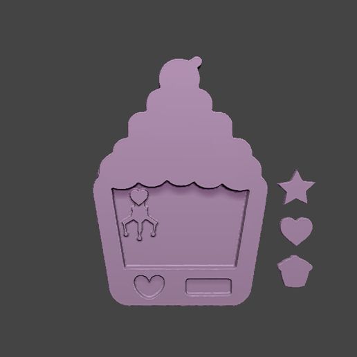 Kawaii Cupcake Resin Shaker Blank STL FIle 3D model