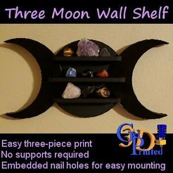 3Moon-Shelf-1-IMG.jpg 3D file Three Moon Crystal Display Shelf Multiple Parts・3D printing model to download
