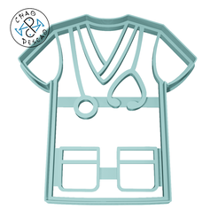 Camisa-Doctor-10cm.png STL-Datei Weißer Mantel - Medizin - Keksausstecher - Fondant - Polymer Clay・Design für den 3D-Druck zum Herunterladen