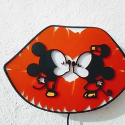 IMG_20220108_214140_584.jpg Download STL file Mickey and Minnie kiss lamp • Design to 3D print, Baymin