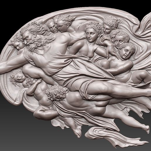2.jpg La création d'Adam - Chef-d'œuvre de Michel-Ange Bas-relief