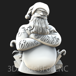 1.png 3D file 3D Model STL File for CNC Router Laser & 3D Printer Santa Claus 16・3D printing idea to download