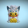 pikavulpixalola_floonasif1.jpg STL-Datei Pikachu verkleidet als Vulpix Alola・3D-druckbare Vorlage zum herunterladen