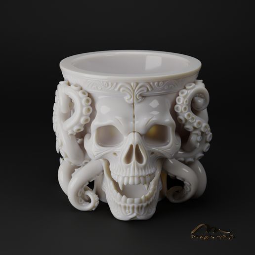 Gothic Skull Planter with Tentacles