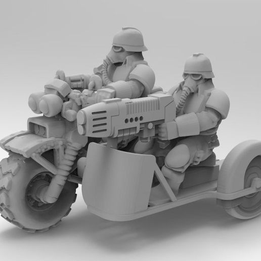 Death corps bike with sidecar 3D model