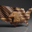 US-Wavy-Map-and-Flag-Eagle-©.jpg USA Wavy Map and Flag - Eagle - CNC Files For Wood, 3D STL Model