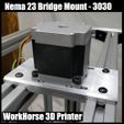 Nema-23-Motor-Bridge-Mount---3030-Frame.jpg WorkHorse Printer - Z-axis Nema 23 Bridge Mount-3030
