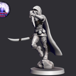 The Assasin.png Файл STL Сестринство - Убийца - 28-мм миниатюра・Модель для загрузки и 3D-печати