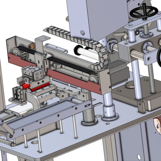 🥉 industrial 3D model 3rd generation four sided labeling machine・ 3D ...