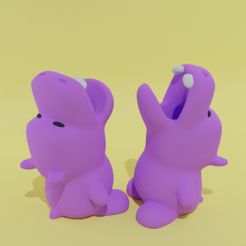 untitled.jpg Файл STL Контейнер для ручек "Бегемот・Дизайн для загрузки и 3D-печати