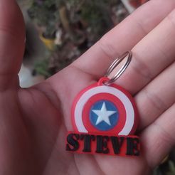 IMG_20201016_192419.jpg STL file Captain America key ring shield・3D print design to download