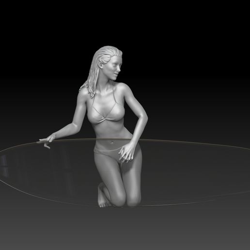 surf girl pose 3 3D model