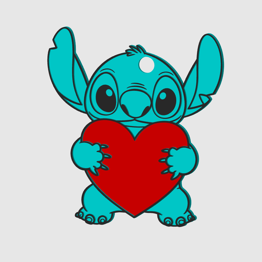 Stich key ring 3D model