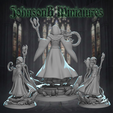 90.png Dark Warlock Sorceress STL – Hooded Female Witch Mage Miniature for DnD & Fantasy Tabletop (32mm / 75mm)