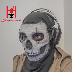 ghost 3 hephaestus 3d.jpg STL file Simon Ghost Riley Mask Call Of Duty cod modern warfare warzone (inspired)・3D printable design to download, Hephaestus3D
