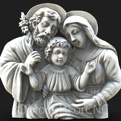 1.png Fichier 3D Modèle 3D Fichier STL pour CNC Router Laser & 3D Printer Holy Family 4・Design imprimable en 3D à télécharger