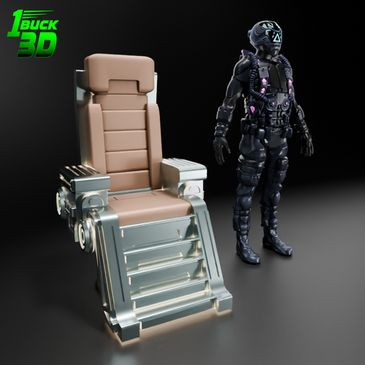 STL file Sci-Fi Futuristic Chair #1 for 3.75