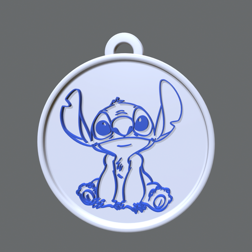 Lilo Stitch keychain - 3D model önizlemesi
