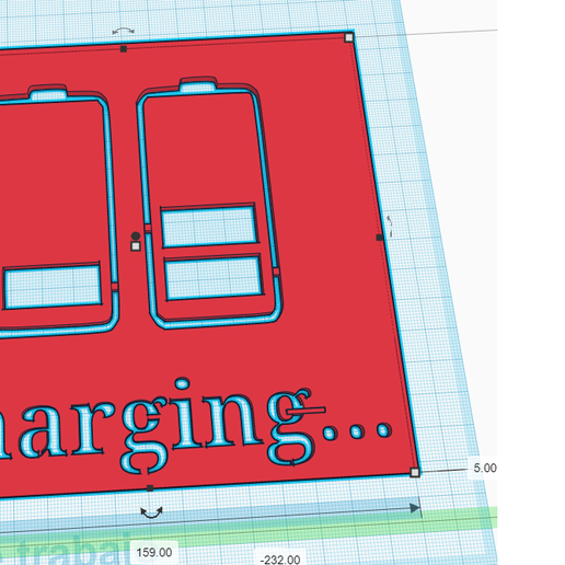 3D Printed Chargin Stencil - 3D model önizlemesi