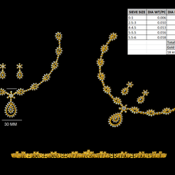 SIEVE SIZE | DIA WT/PC|}DIAMM| DIAPCS | DIA WT isk p1s0Gam[ Fichier STL Collier de diamants avec boucle d'oreille・Modèle pour impression 3D à télécharger