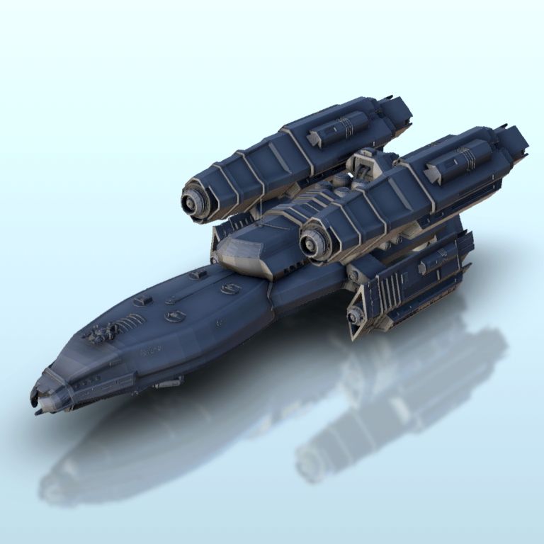 Download STL file Erebe spaceship 11 Battleship Vehicle SF Science
