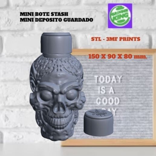 MINI BOTE CONTENEDOR ALIJO SECRET BOX ALIEN SKULL .POT STASH BOX WEED JOYAS DINERO . DISCRETO CONTENEDOR . OCULTACION. HD 3MF Y STL PRINT . FDM-SLA.