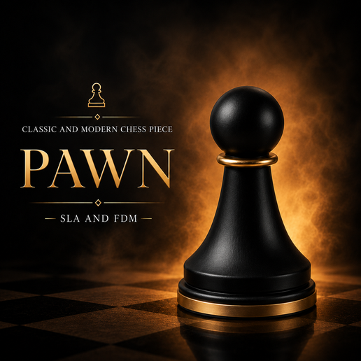 PAWN – Classical Modern Collection - Chess Piece STL OBJ 3D model