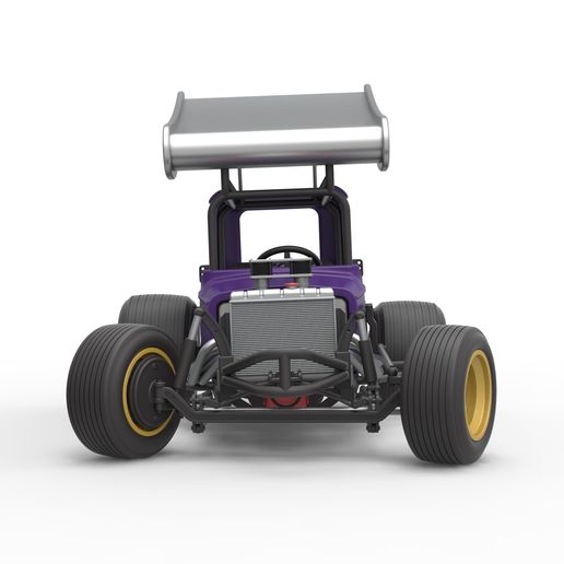 7.jpg Vintage Winged Supermodified stock car para Dirt girando Escala 1:25