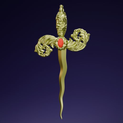 ⚔️ Puñal de la Virgen de los Dolores – Dagger - 3D model önizlemesi