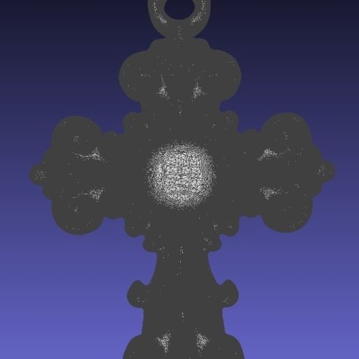 w1.jpg Baroque Cross Pendant with Cabochon Setting 3D print model