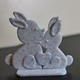 IMG_0408.jpg Charming 3D Printed Rabbit Figurine with Heart Symbo