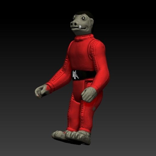 ScreenShot611.jpg Star Wars .stl Snaggletooth Red .3D action figure .OBJ Kenner style.